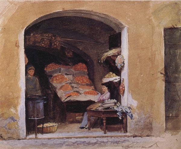 John William Waterhouse An Italian Produce Shop Spain oil painting art